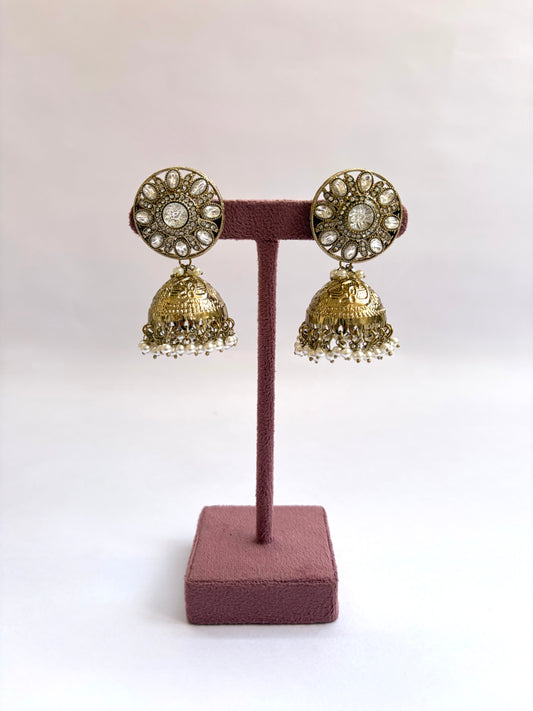 Trending Kundan Diamond-Looking Jhumka (Circle)