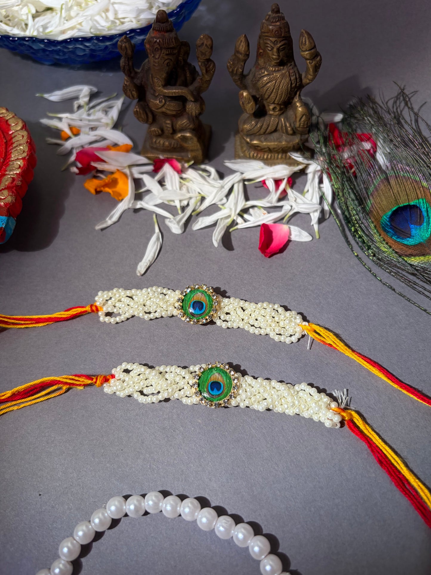 Peacock Pearl Rakhi