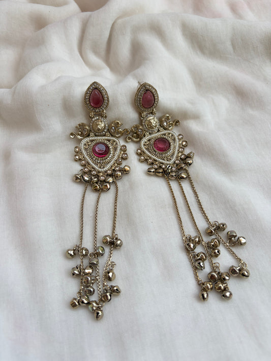 Sabyasachi Inspired Kashmiri Long Earrings Pastel