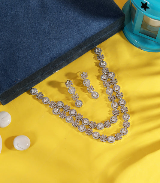 White Double Layer Diamond Necklace