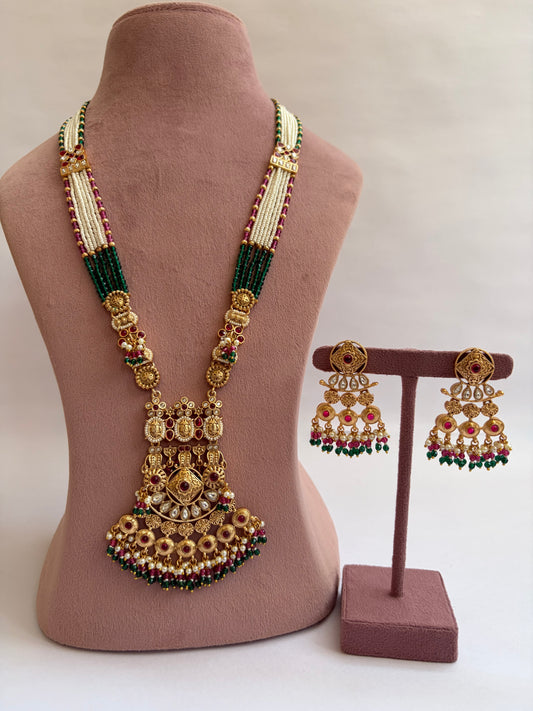 Heritage Long Necklace Pearl Manak Panna
