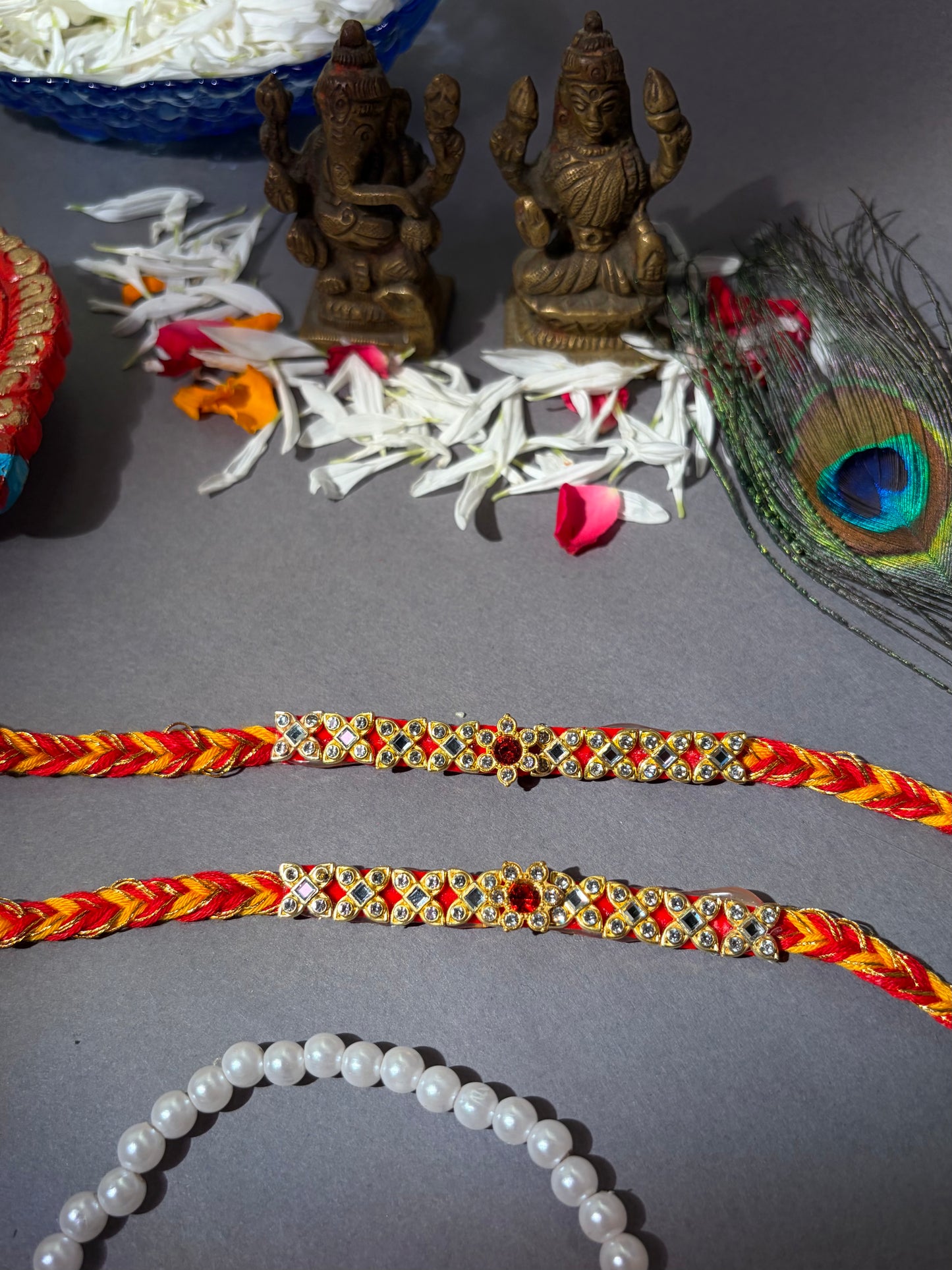 Kundan Stone Designer Rakhi