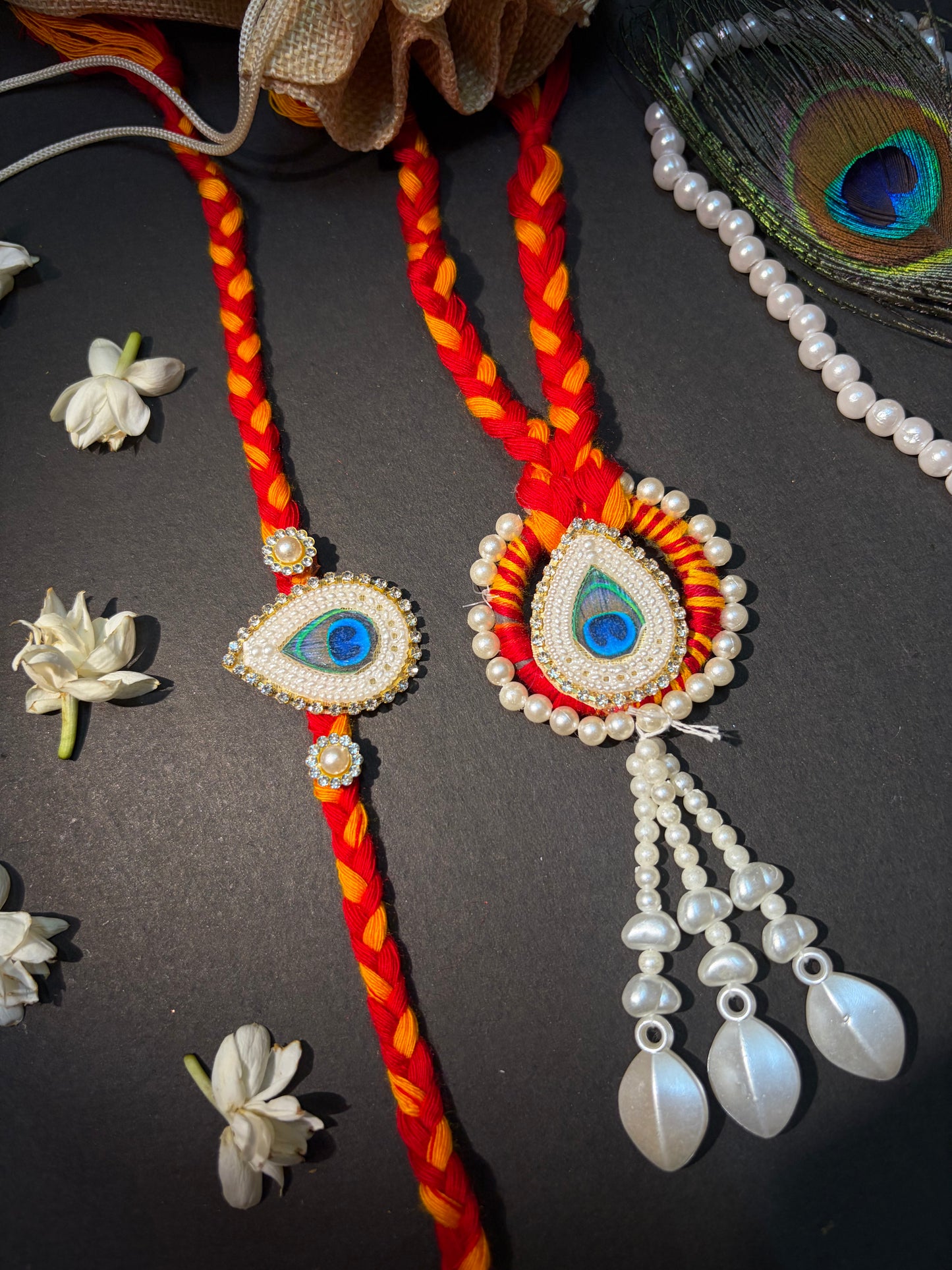 Mor Pankh Designer Bhaiya Bhabhi Rakhi Set