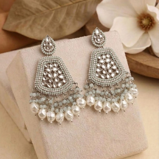 Royal Kundan Pearl kashmiri Earrings
