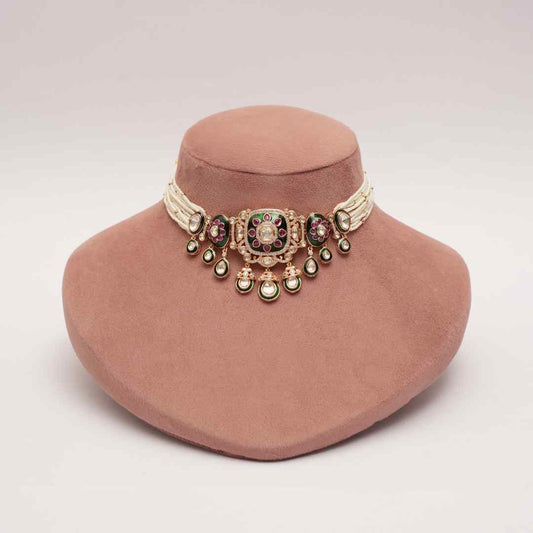 Royal Meena Pearl Choker