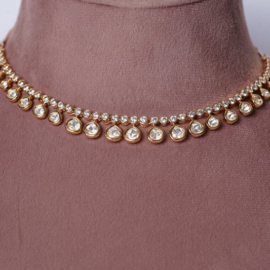 Royal Glow Moissanite Polki Chain necklace