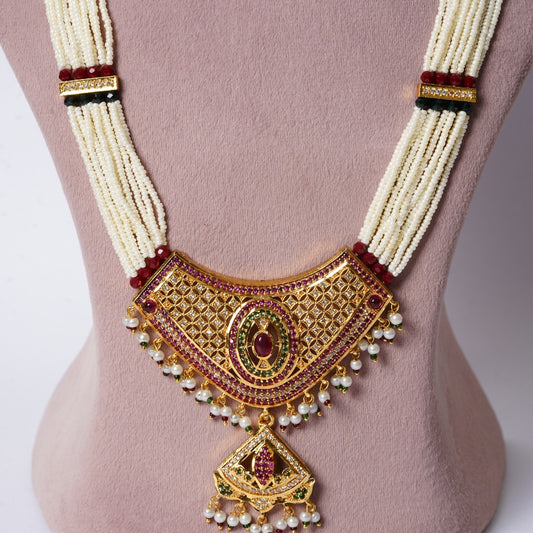 Traditional Jadau Beaded Mala Set
