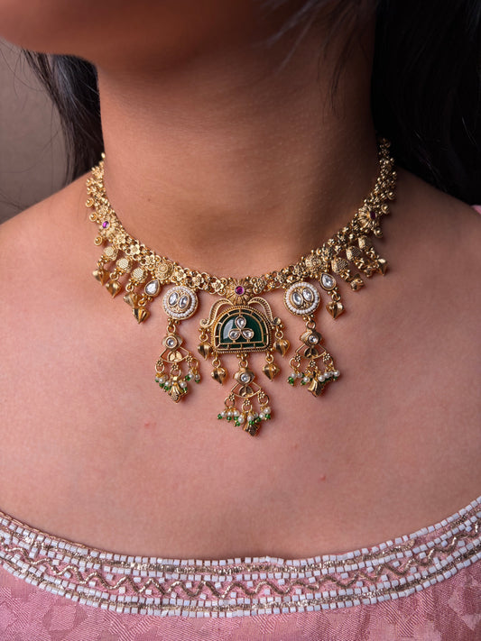Heritage Ghungroo Collar Necklace Gold Finish