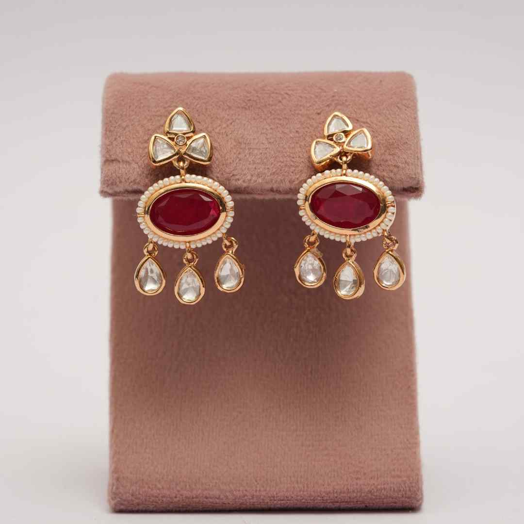 Ruby & Pearl Moissanite Cocktail Necklace