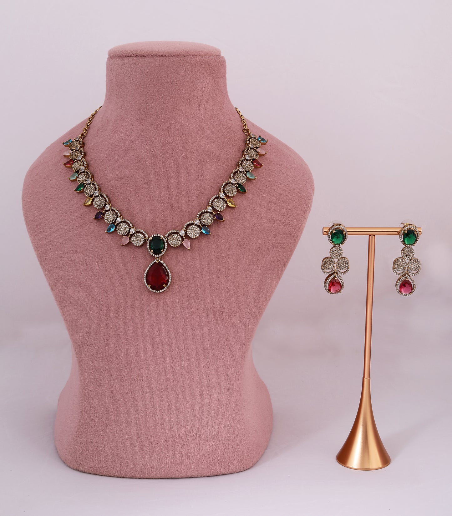 Multicolour Stone Necklace Set