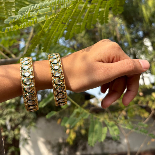 Heritage Polki Heartline Designer Bangles