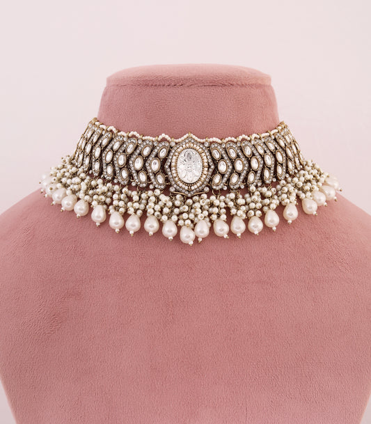 Kundan Pearl Choker Necklace