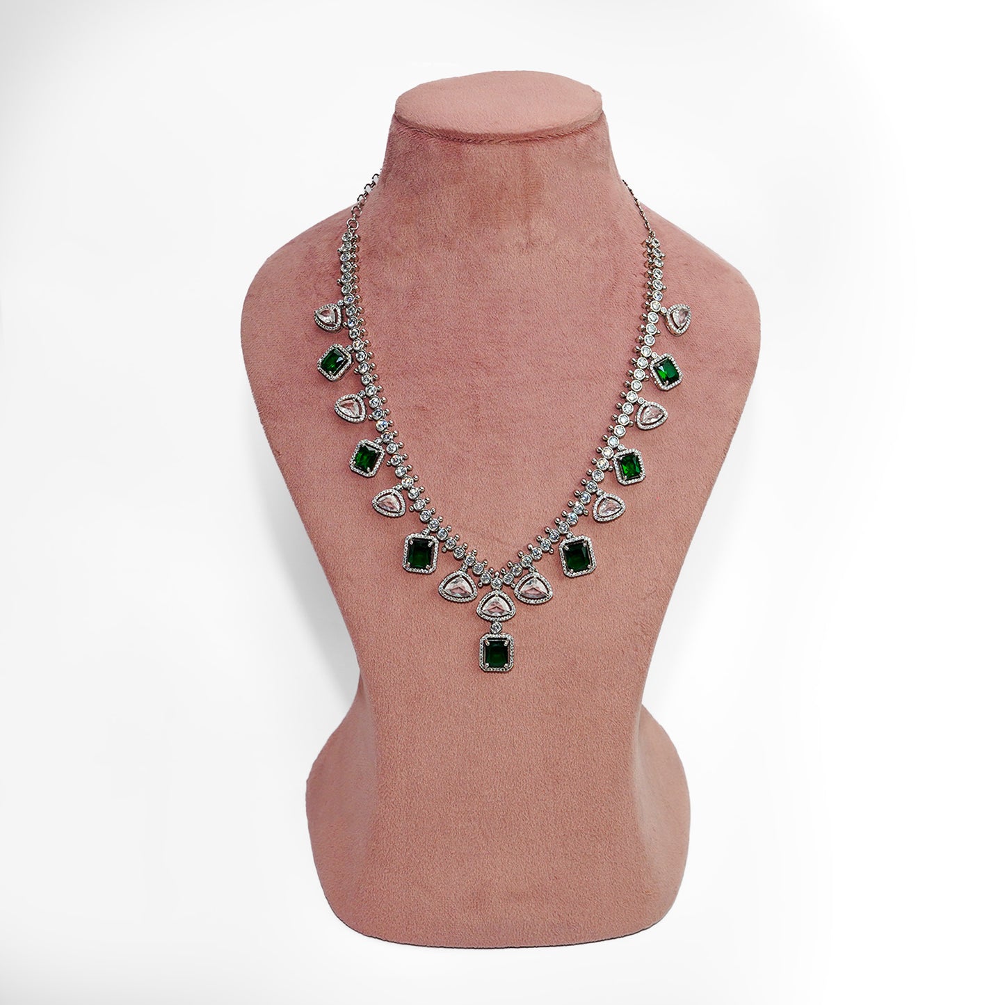 Three layered American Diamond Bridal with a rani haar