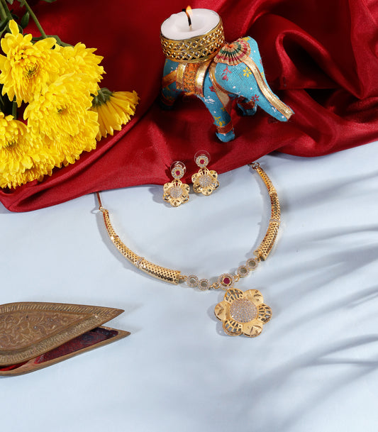 Floral Statement Pendant Necklace