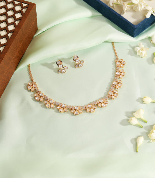 Polki Floral Necklace Set