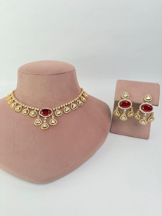 Ruby Glow Polki Drop set