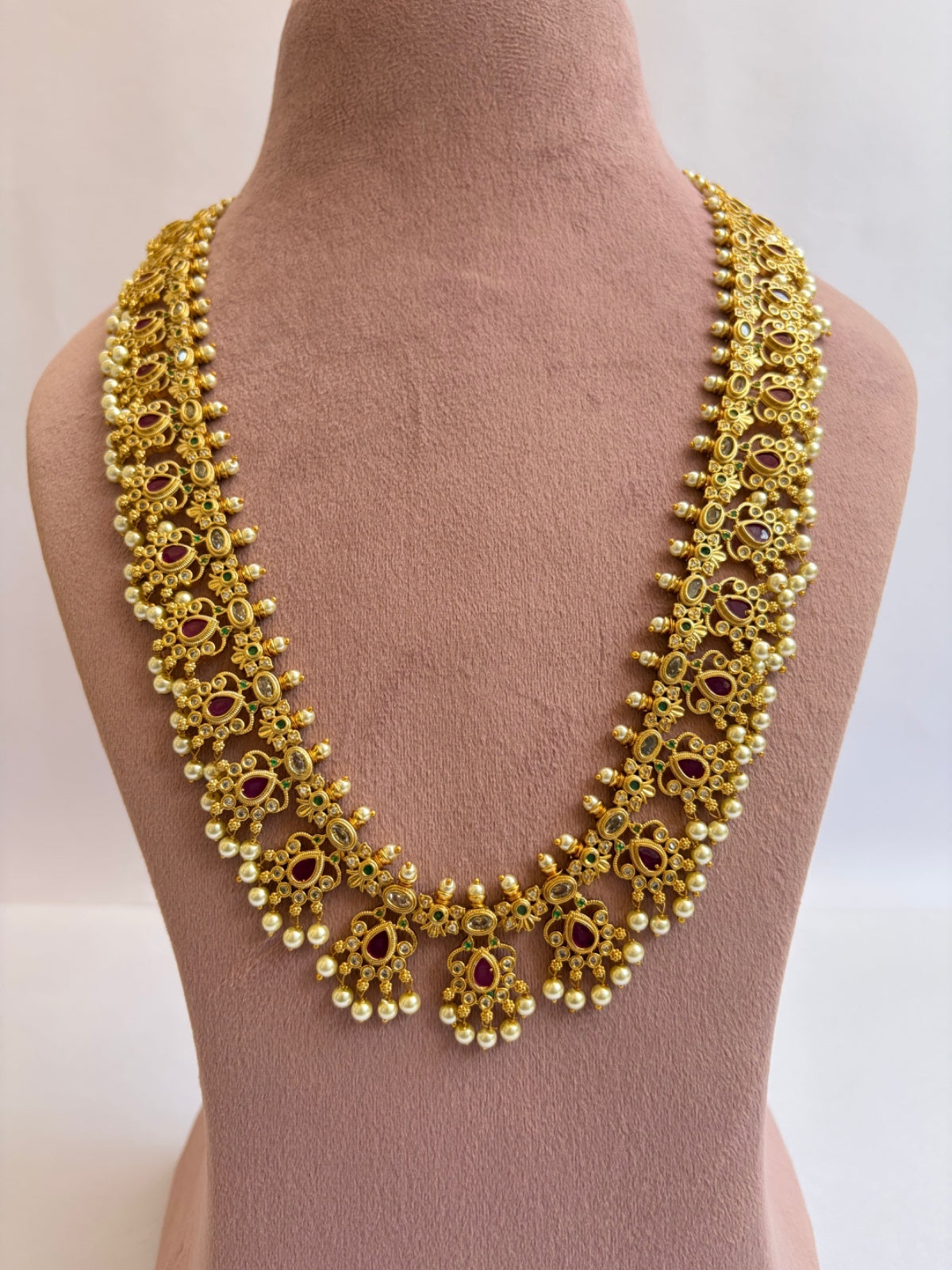 Pearl Temple Jewellery Long Necklace
