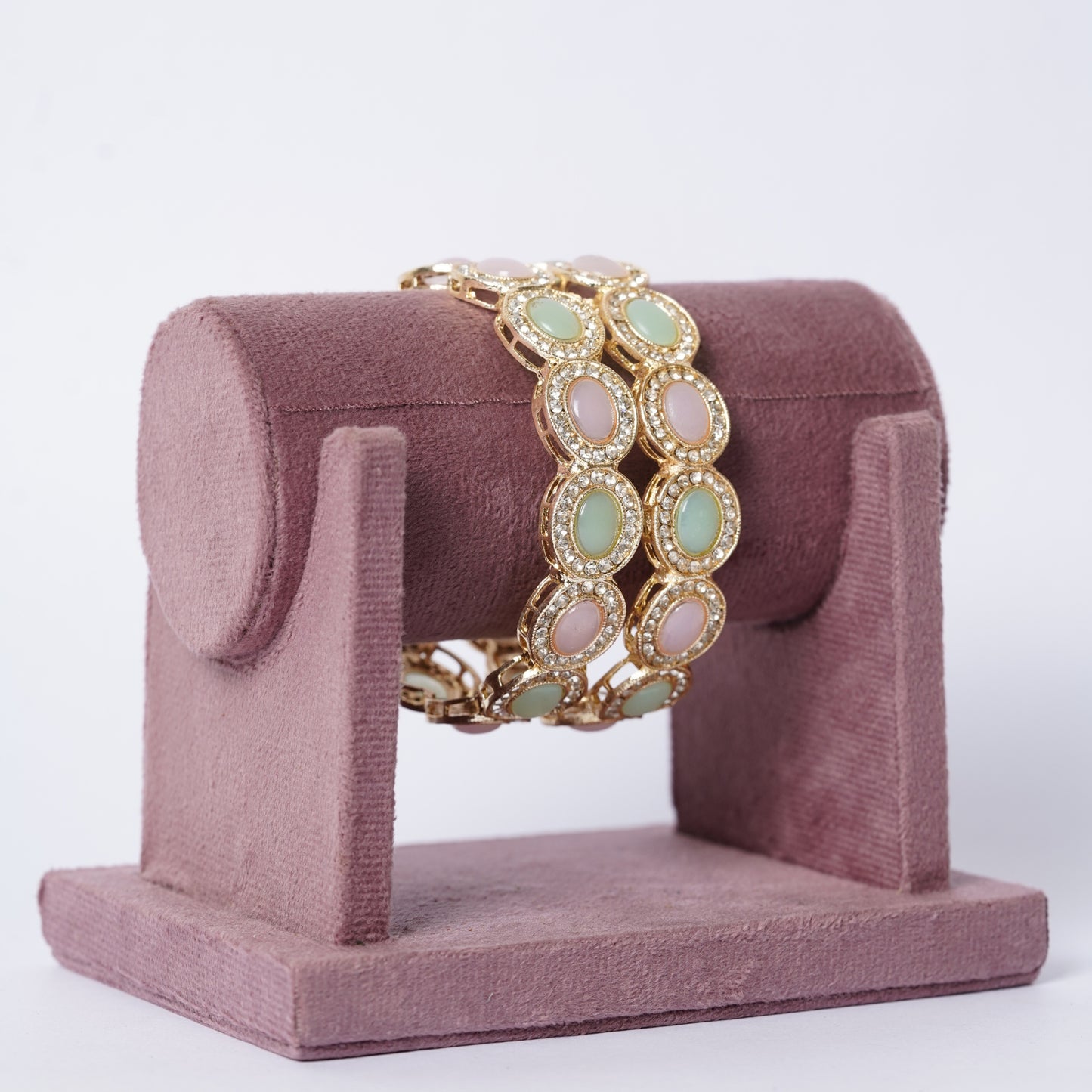 Pastel Polki Elegance Statement Bangles