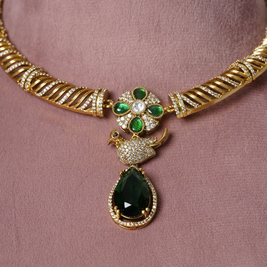 Victorian Finish Polki Hasli Set