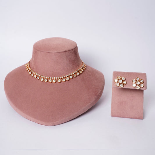 Royal Glow Moissanite Polki Chain necklace