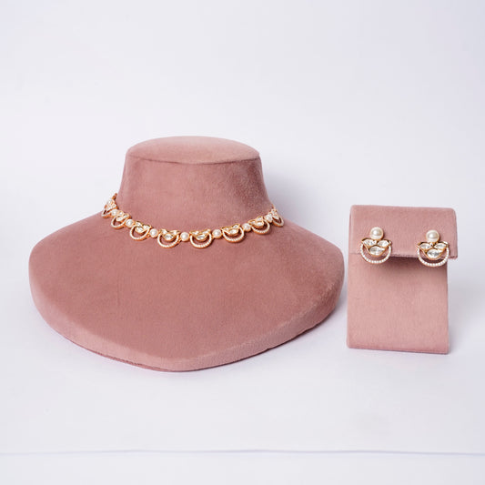 Elegant Polki Pearl Lightweight Jewellery Set