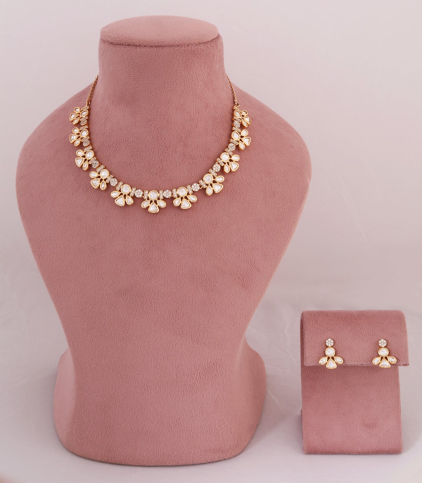 Polki Floral Necklace Set