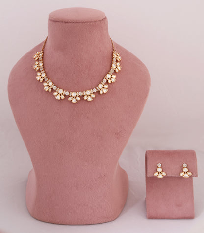 Polki Floral Necklace Set