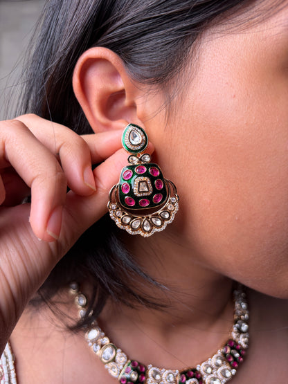 Royal Ruby Texture Kundan Necklace