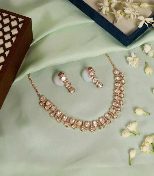 Polki Drop Necklace Set