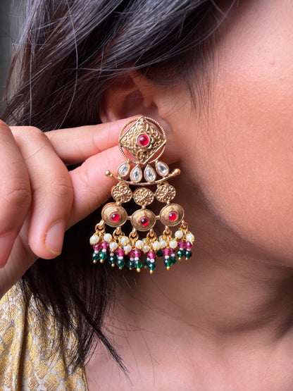 Heritage Long Necklace Pearl Manak Panna