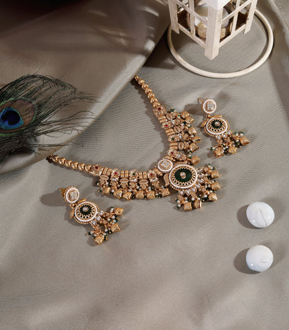 Temple Style Gold Necklace Set