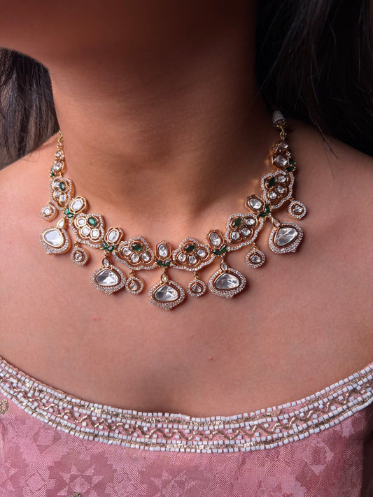 Emerald Moissanite Statement Necklace