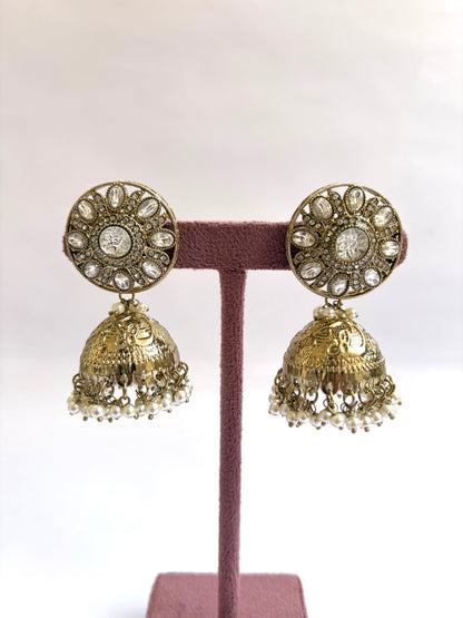 Trending Kundan Diamond-Looking Jhumka (Circle)