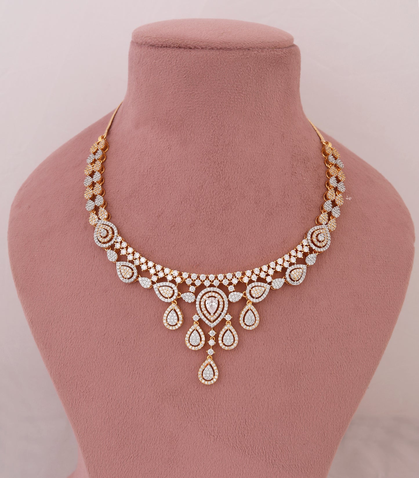 Diamond Drop Necklace Set