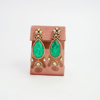 Double Emerable with mossanite Designer set