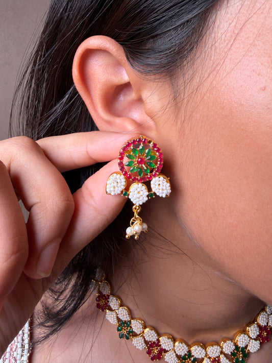 Vintage Manak Panna Floral necklace