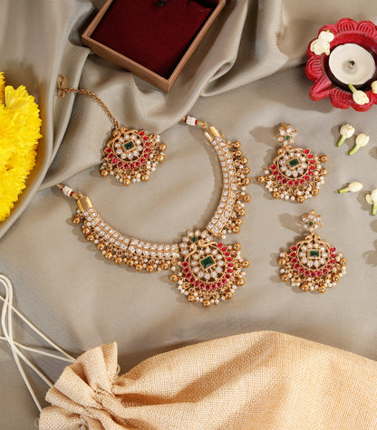 Traditional Heritage Kundan Necklace Set