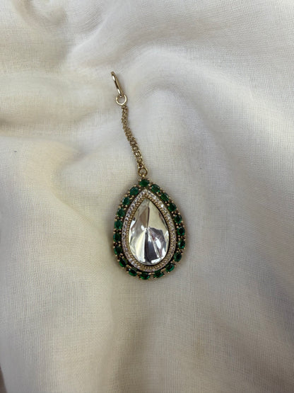 Green Moissanite Choker Pearl Drop Necklace