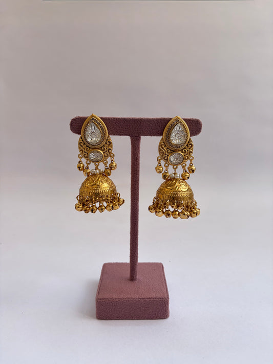 Kundan Ghugroo Stylist Jhumka Earrings