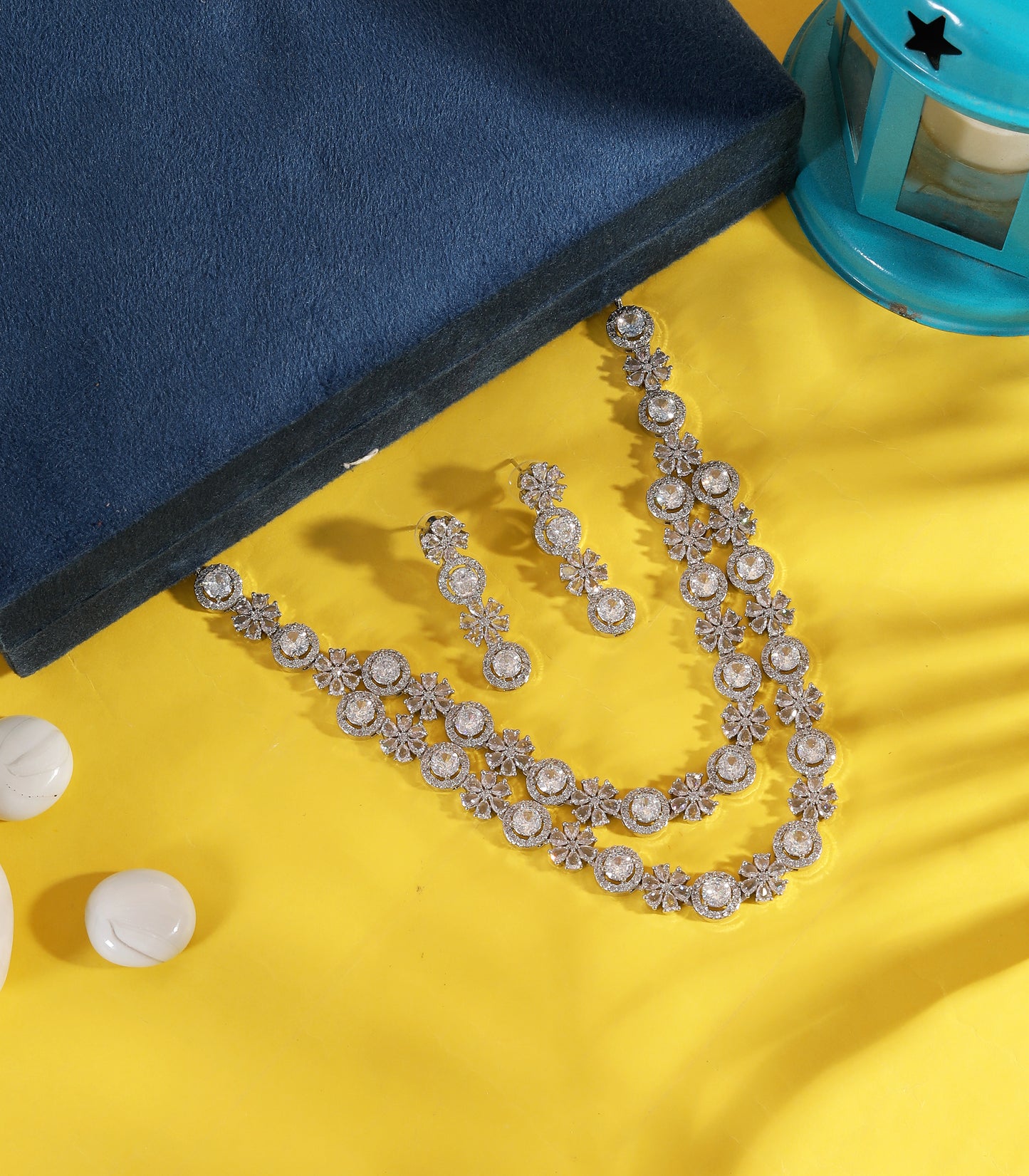 White Double Layer Diamond Necklace