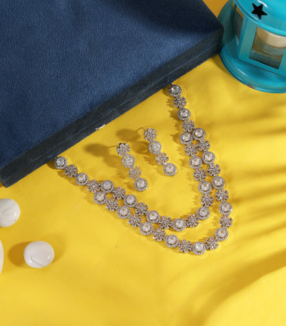 White Double Layer Diamond Necklace
