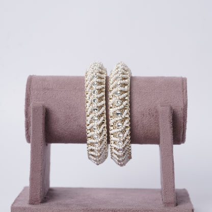 Handcrafted Pearl & Stone Bridal Bangles