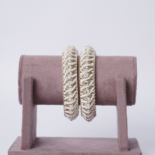 Handcrafted Pearl & Stone Bridal Bangles
