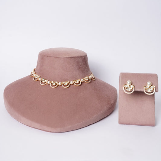 Elegant Polki Pearl Lightweight Jewellery Set