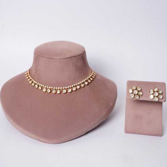 Royal Glow Moissanite Polki Chain necklace