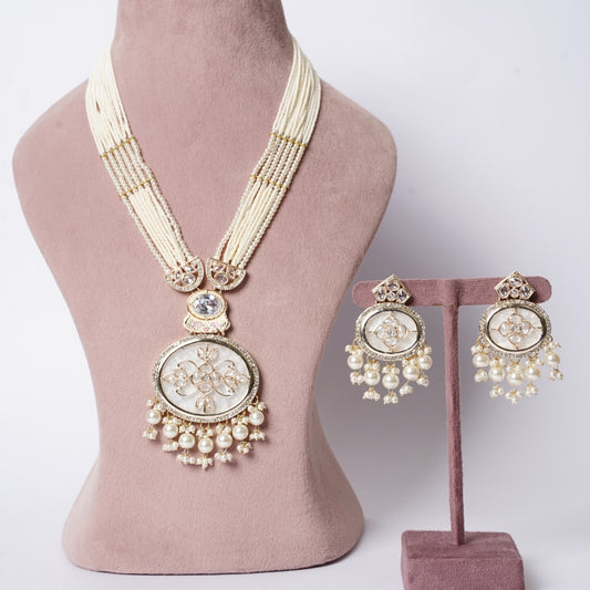 Classic MOP Beaded long mala Set