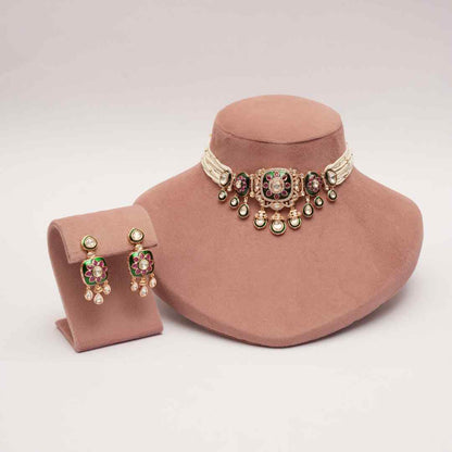 Royal Meena Pearl Choker