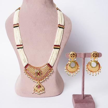Traditional Jadau Beaded Mala Set