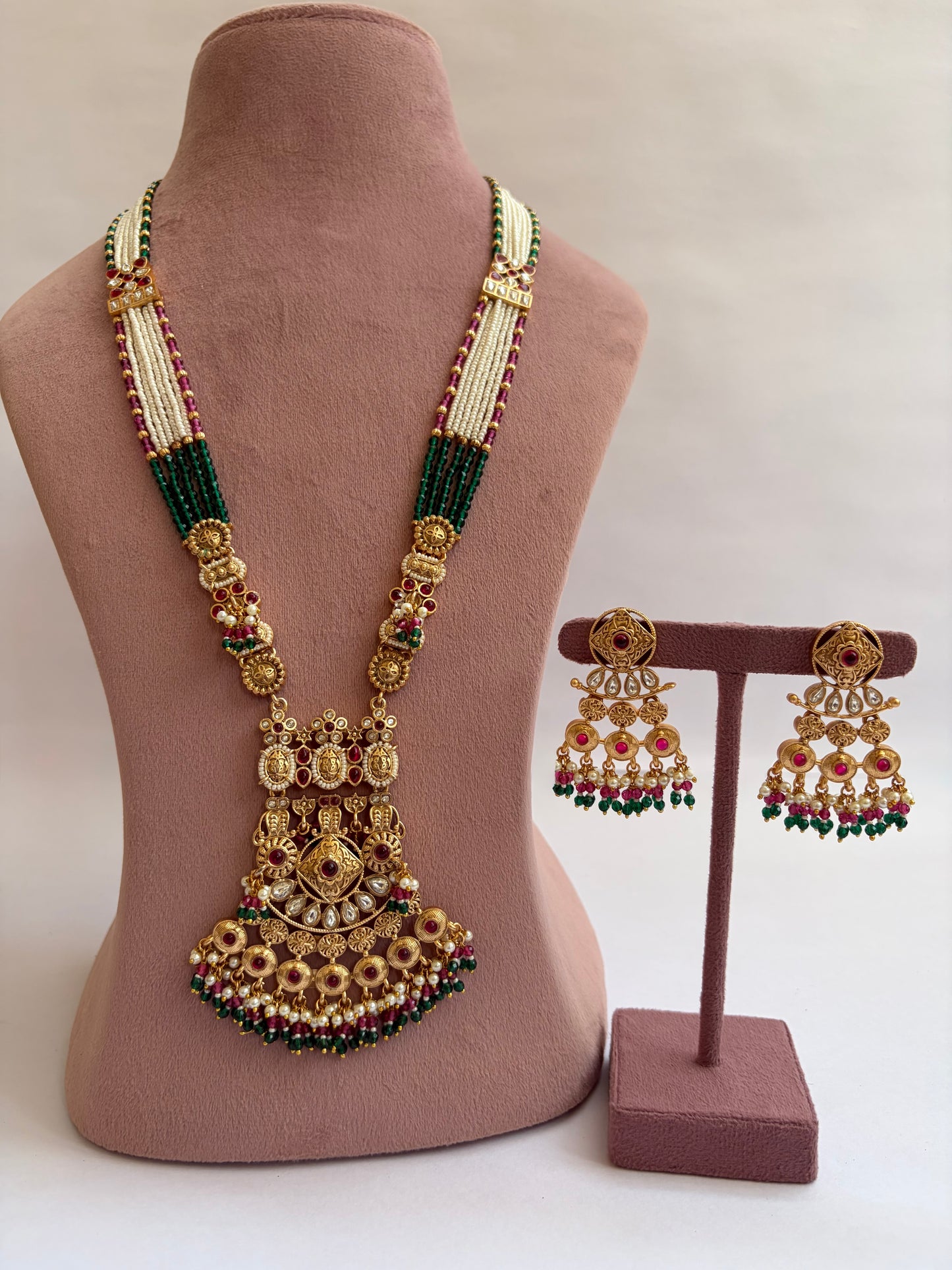 Heritage Long Necklace Pearl Manak Panna