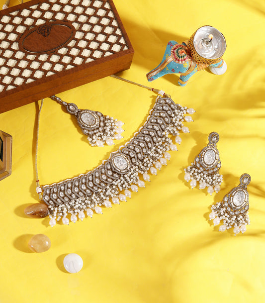 Kundan Pearl Choker Necklace